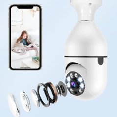 Wi-Fi IP kamera v žárovce s paticí E27 a otočnou hlavou