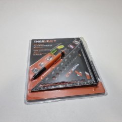 THORVALD 5v1 rychlostní úhelník 180 mm + tesařská tužka