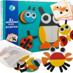 Dřevěné puzzle GEOMETRICKÉ POSTAVY ZVÍŘAT