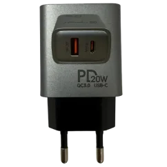 Univerzální USB a USB-C síťová nabíječka 20W