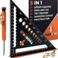 THORVALD 5v1 rychlostní úhelník 180 mm + tesařská tužka