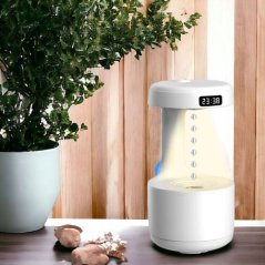 Antigravitační Zvlhčovač s Hodinami a Nočním Světlem